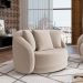 Kit 02 Poltronas Decorativa Para Sala de Estar Base Giratória Witta M03 Veludo Bege - Lyam Decor