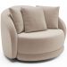 Kit 02 Poltronas Decorativa Para Sala de Estar Base Giratória Witta M03 Veludo Bege - Lyam Decor