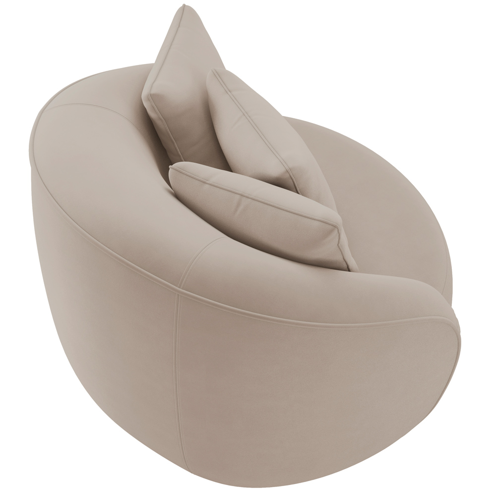 Kit 02 Poltronas Decorativa Para Sala de Estar Fixa Pés Madeira Witta M03 Veludo Bege - Lyam Decor