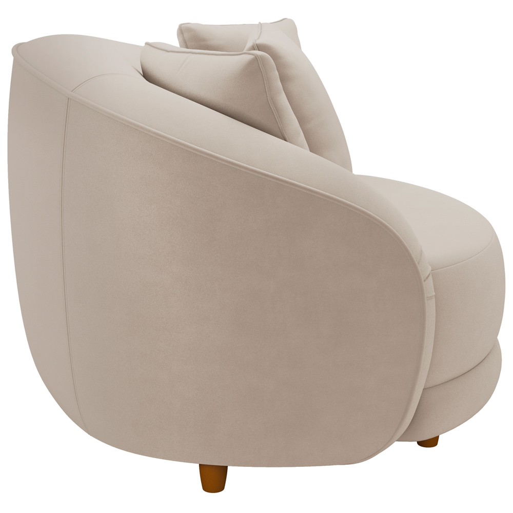 Kit 02 Poltronas Decorativa Para Sala de Estar Fixa Pés Madeira Witta M03 Veludo Bege - Lyam Decor