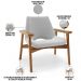 Kit 02 Poltronas Decorativa Para Sala de Estar Living Base Madeira Becker L02 Bouclê Cinza - Lyam Decor