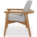 Kit 02 Poltronas Decorativa Para Sala de Estar Living Base Madeira Becker L02 Bouclê Cinza - Lyam Decor