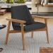Kit 02 Poltronas Decorativa Para Sala de Estar Living Base Madeira Becker L02 Bouclê Preto - Lyam Decor