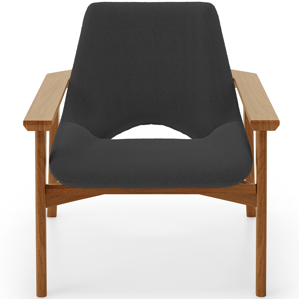 Kit 02 Poltronas Decorativa Para Sala de Estar Living Base Madeira Becker L02 Bouclê Preto - Lyam Decor