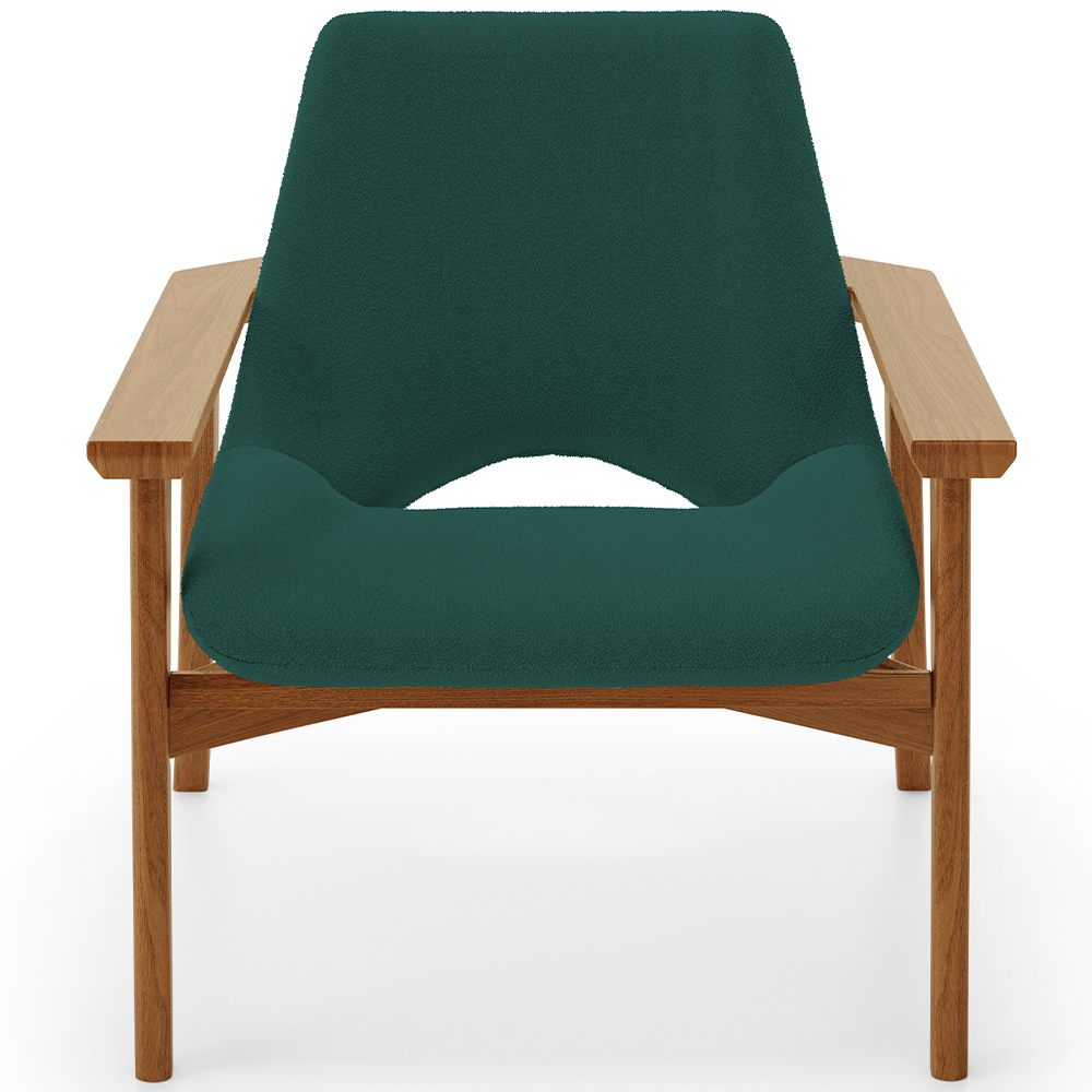 Kit 02 Poltronas Decorativa Para Sala de Estar Living Base Madeira Becker L02 Bouclê Verde - Lyam Decor