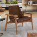 Kit 02 Poltronas Decorativa Para Sala de Estar Living Base Madeira Becker L02 Couríssimo Marrom - Lyam Decor