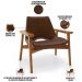 Kit 02 Poltronas Decorativa Para Sala de Estar Living Base Madeira Becker L02 Couríssimo Marrom - Lyam Decor