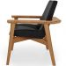 Kit 02 Poltronas Decorativa Para Sala de Estar Living Base Madeira Becker L02 Couríssimo Preto - Lyam Decor