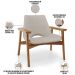 Kit 02 Poltronas Decorativa Para Sala de Estar Living Base Madeira Becker L02 Linho Bege - Lyam Decor