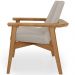 Kit 02 Poltronas Decorativa Para Sala de Estar Living Base Madeira Becker L02 Linho Bege - Lyam Decor