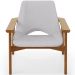 Kit 02 Poltronas Decorativa Para Sala de Estar Living Base Madeira Becker L02 Linho Cinza - Lyam Decor