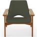 Kit 02 Poltronas Decorativa Para Sala de Estar Living Base Madeira Becker L02 Linho Verde Musgo - Lyam Decor