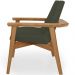 Kit 02 Poltronas Decorativa Para Sala de Estar Living Base Madeira Becker L02 Linho Verde Musgo - Lyam Decor