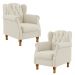 Kit 02 Poltronas Decorativa Para Sala de Estar Yara P02 Linho Champagne - Lyam Decor