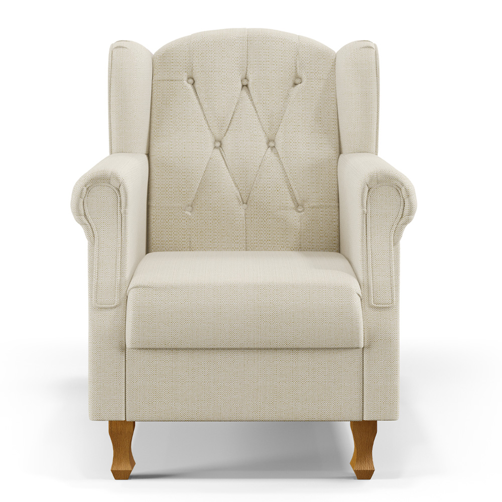 Kit 02 Poltronas Decorativa Para Sala de Estar Yara P02 Linho Champagne - Lyam Decor