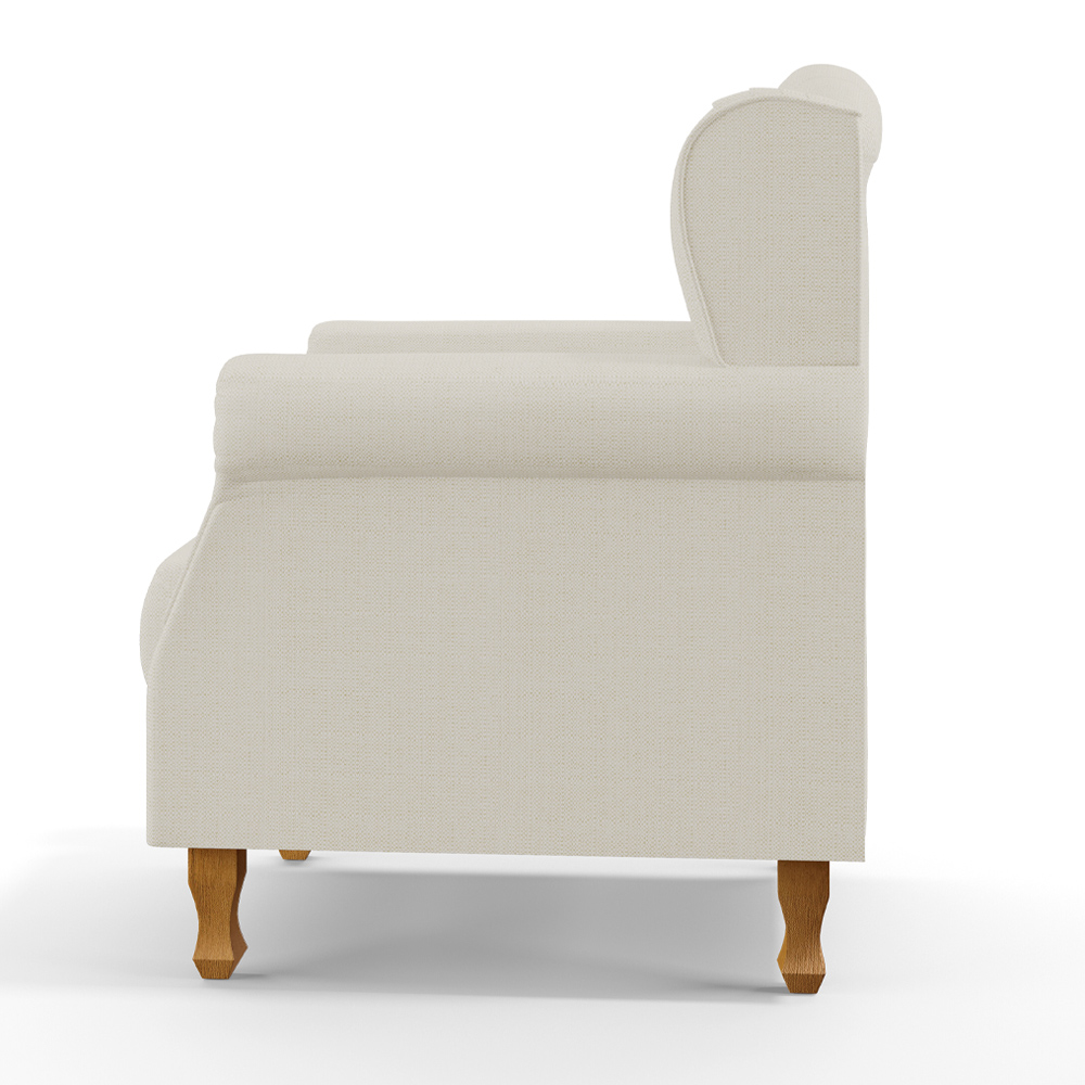 Kit 02 Poltronas Decorativa Para Sala de Estar Yara P02 Linho Champagne - Lyam Decor