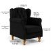 Kit 02 Poltronas Decorativa Para Sala de Estar Yara P02 Linho Chumbo - Lyam Decor