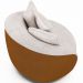 Kit 02 Poltronas Decorativa Sala Base Giratória Witta M03 Couríssimo Whisky Linho Bege - Lyam Decor
