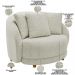 Kit 02 Poltronas Decorativa Sala De Estar Base Fixa De Madeira Witta M03 Bouclê Bege Claro - Lyam Decor