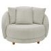 Kit 02 Poltronas Decorativa Sala De Estar Base Fixa De Madeira Witta M03 Bouclê Bege Claro - Lyam Decor