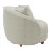 Kit 02 Poltronas Decorativa Sala De Estar Base Fixa De Madeira Witta M03 Bouclê Bege Claro - Lyam Decor