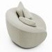 Kit 02 Poltronas Decorativa Sala De Estar Base Fixa De Madeira Witta M03 Bouclê Bege Claro - Lyam Decor