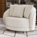 Kit 02 Poltronas Decorativa Sala De Estar Base Fixa De Madeira Witta M03 Bouclê Branco - Lyam Decor
