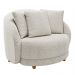 Kit 02 Poltronas Decorativa Sala De Estar Base Fixa De Madeira Witta M03 Bouclê Branco - Lyam Decor