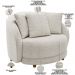 Kit 02 Poltronas Decorativa Sala De Estar Base Fixa De Madeira Witta M03 Bouclê Branco - Lyam Decor