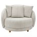 Kit 02 Poltronas Decorativa Sala De Estar Base Fixa De Madeira Witta M03 Bouclê Branco - Lyam Decor