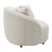 Kit 02 Poltronas Decorativa Sala De Estar Base Fixa De Madeira Witta M03 Bouclê Branco - Lyam Decor