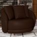 Kit 02 Poltronas Decorativa Sala De Estar Base Fixa De Madeira Witta M03 Corano Marrom - Lyam Decor