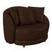Kit 02 Poltronas Decorativa Sala De Estar Base Fixa De Madeira Witta M03 Corano Marrom - Lyam Decor