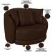 Kit 02 Poltronas Decorativa Sala De Estar Base Fixa De Madeira Witta M03 Corano Marrom - Lyam Decor