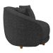 Kit 02 Poltronas Decorativa Sala De Estar Base Fixa De Madeira Witta M03 Linho Chumbo - Lyam Decor
