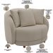 Kit 02 Poltronas Decorativa Sala De Estar Base Fixa De Madeira Witta M03 Linho Cru - Lyam Decor
