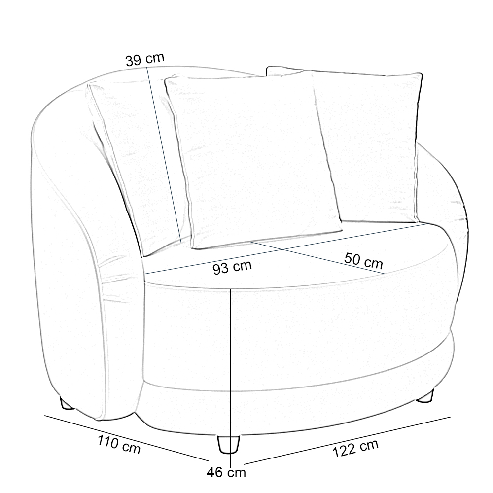 Kit 02 Poltronas Decorativa Sala De Estar Base Fixa De Madeira Witta M03 Linho Cru - Lyam Decor