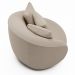 Kit 02 Poltronas Decorativa Sala De Estar Base Fixa De Madeira Witta M03 Linho Cru - Lyam Decor