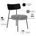 Kit 02 Poltronas Decorativa Sala De Estar Fixa Londres L02 Couríssimo Preto Pied Poule - Lyam Decor