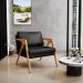 Kit 02 Poltronas Decorativa Sala Pietra Estrutura Madeira L02 Couríssimo Preto Brilho - Lyam Decor