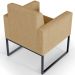 Kit 02 Poltronas Decorativa Sala Recepção Base Fixa De Metal Helô L02 Linho Bege Escuro - Lyam Decor