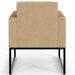 Kit 02 Poltronas Decorativa Sala Recepção Base Fixa De Metal Helô L02 Linho Bege Escuro - Lyam Decor