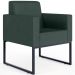 Kit 02 Poltronas Decorativa Sala Recepção Base Fixa De Metal Helô L02 Linho Verde Musgo - Lyam Decor