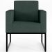 Kit 02 Poltronas Decorativa Sala Recepção Base Fixa De Metal Helô L02 Linho Verde Musgo - Lyam Decor
