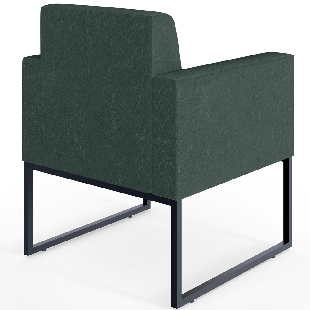 Kit 02 Poltronas Decorativa Sala Recepção Base Fixa De Metal Helô L02 Linho Verde Musgo - Lyam Decor
