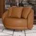 Kit 02 Poltronas Decorativa Sala de Estar Fixa Pés Madeira Witta M03 Couríssimo Whisky - Lyam Decor