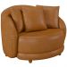 Kit 02 Poltronas Decorativa Sala de Estar Fixa Pés Madeira Witta M03 Couríssimo Whisky - Lyam Decor