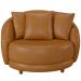 Kit 02 Poltronas Decorativa Sala de Estar Fixa Pés Madeira Witta M03 Couríssimo Whisky - Lyam Decor