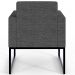 Kit 02 Poltronas Decorativa Sala e Recepção Base Fixa Metal Helô L02 Linho Cinza Escuro - Lyam Decor