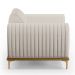 Kit 02 Poltronas Decorativas Base De Madeira Com Pés D'Ouro Molino D02 Linho Cru C-443 - Lyam Decor